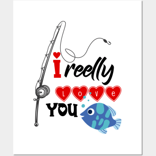 Fishing Valentines Posters and Art